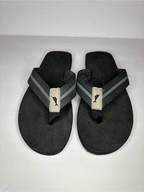 Tommy Bahama Men's Taheeti Sandals Black & Gray Flip-Flop Size 13 NWOT